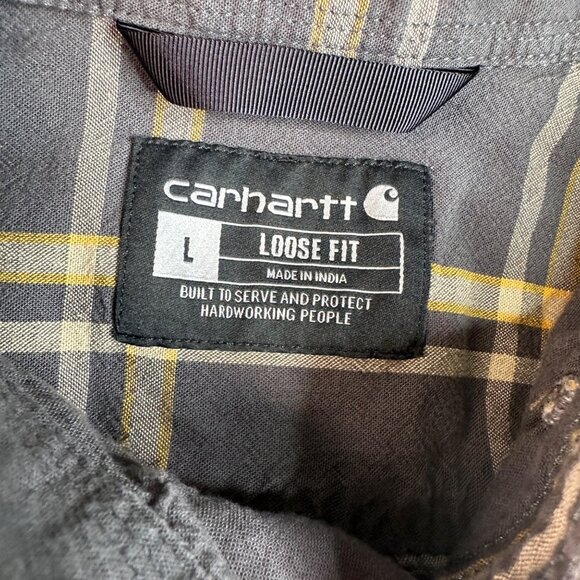 Carhartt Shirt Mens Large Loose Fit Midweight Chambray Long Sleeve Shirt TW4447M - Picture 2 of 8
